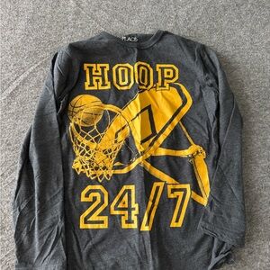 PLACE Kids Grey Long Sleeve Hoop Tee